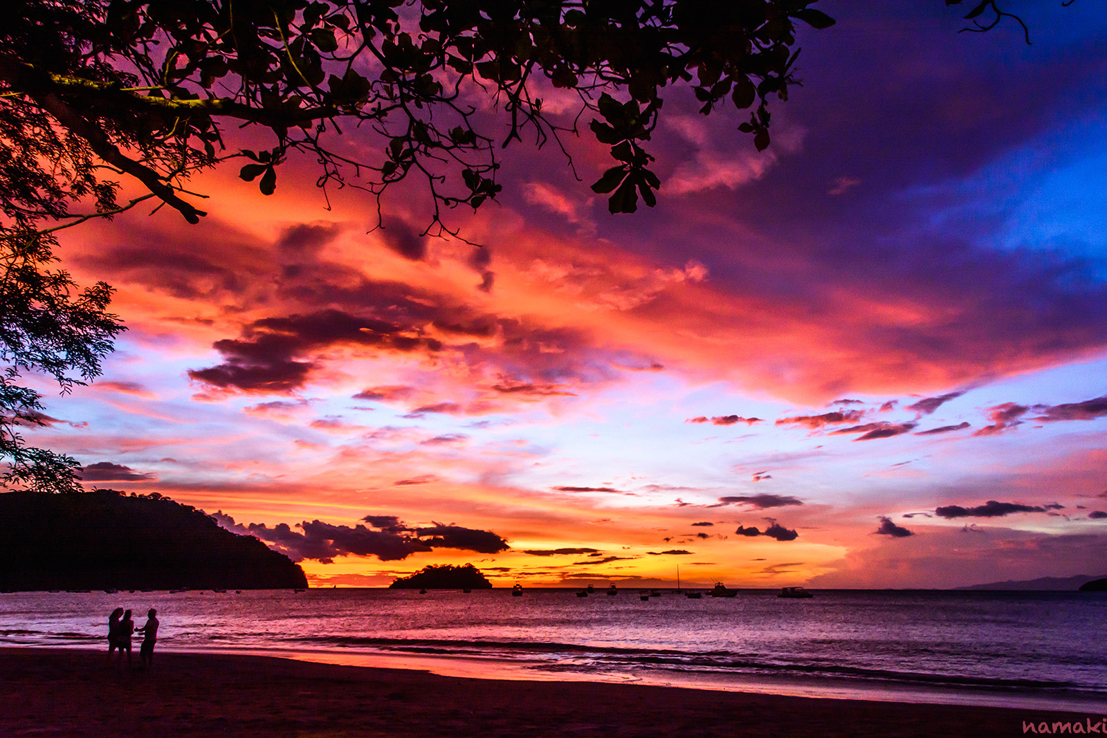 A beach sunset in Costa Rica.