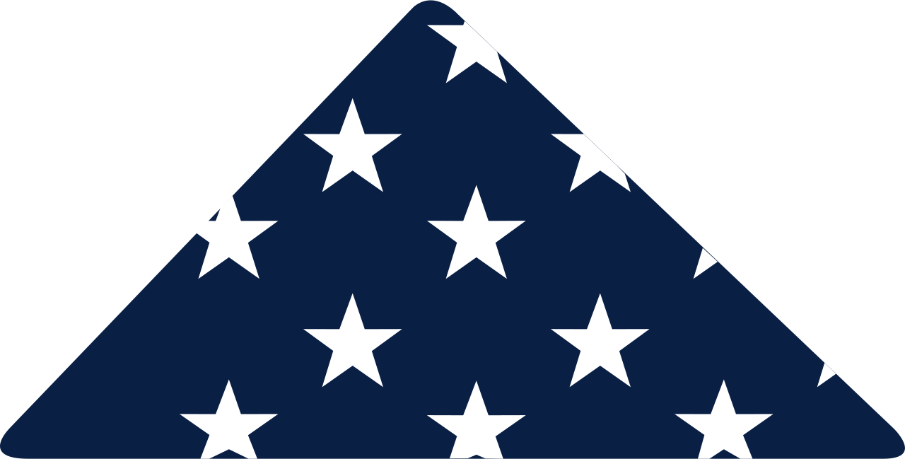 A folded American flag.
