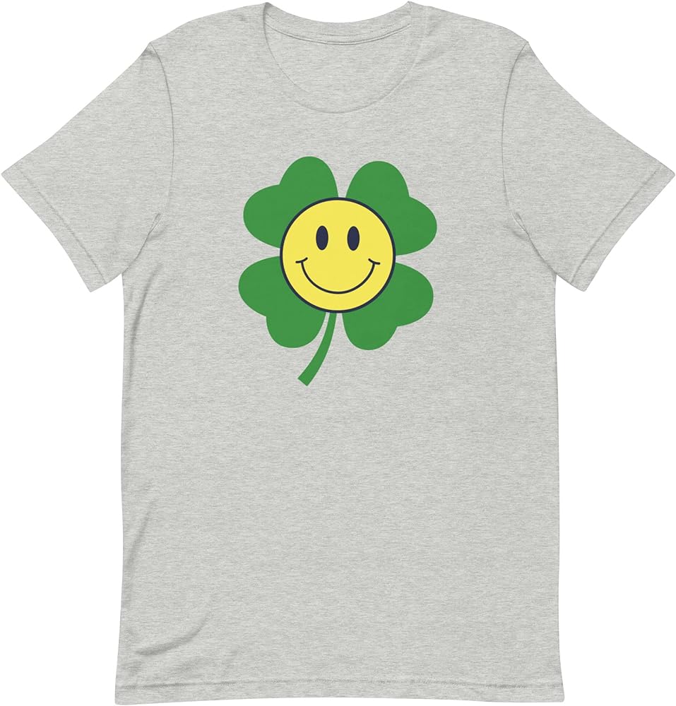 A four-leaf clover with a smiley face
