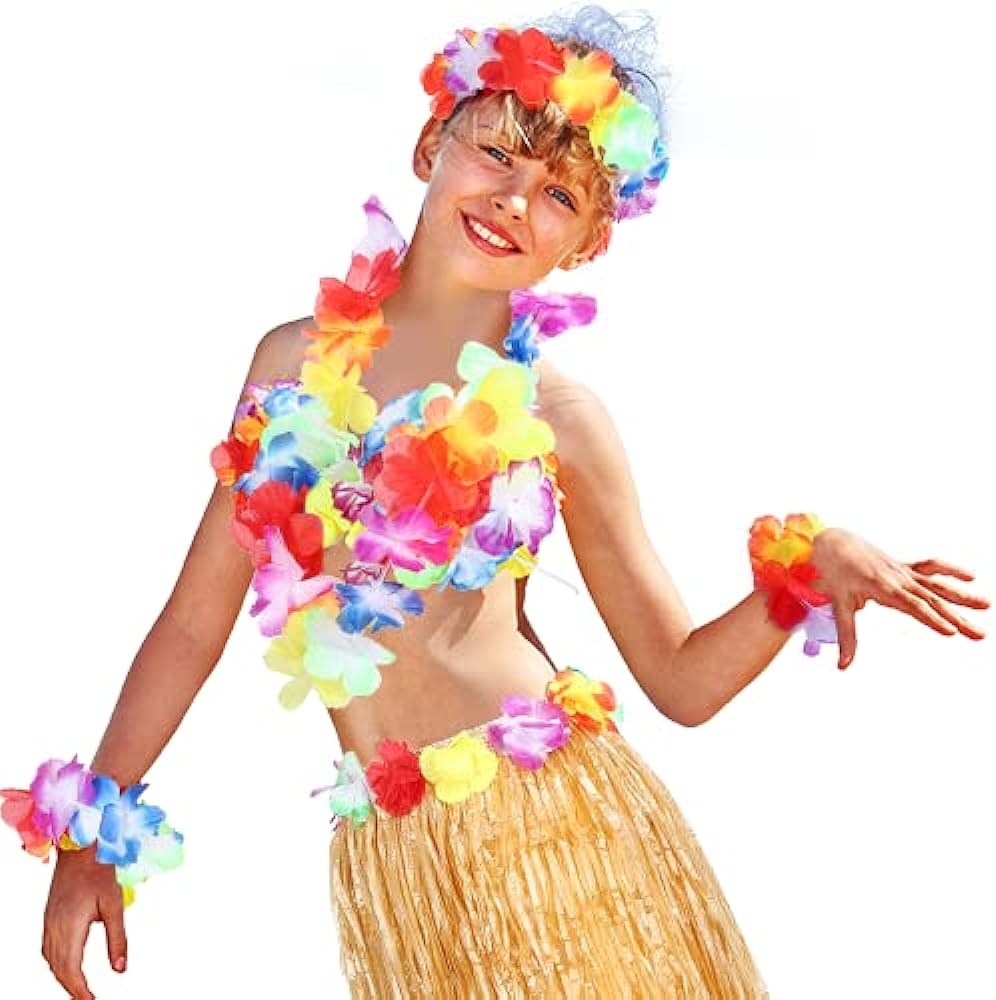 A Hawaiian lei or a hula dancer.