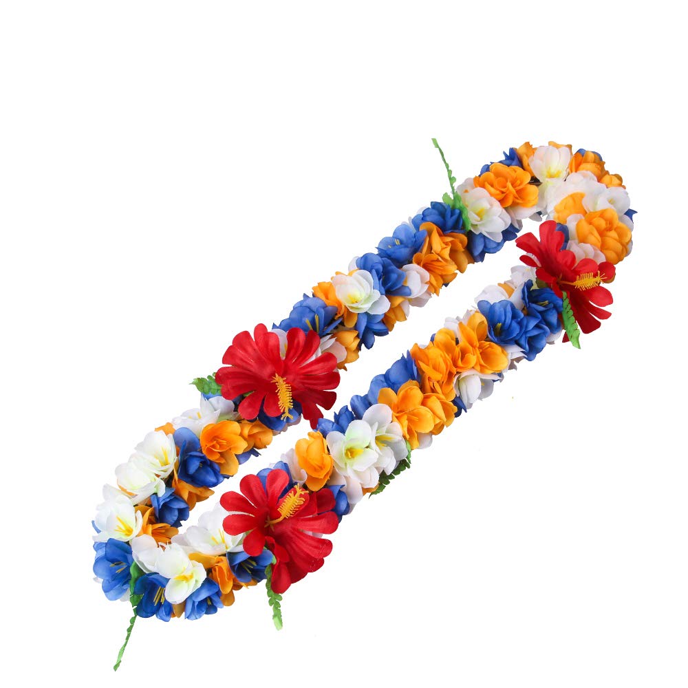 A Hawaiian lei or a person offering a bow with a flower lei.