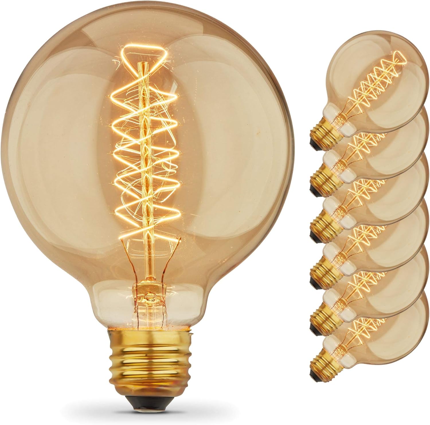 A light bulb with a glowing filament.