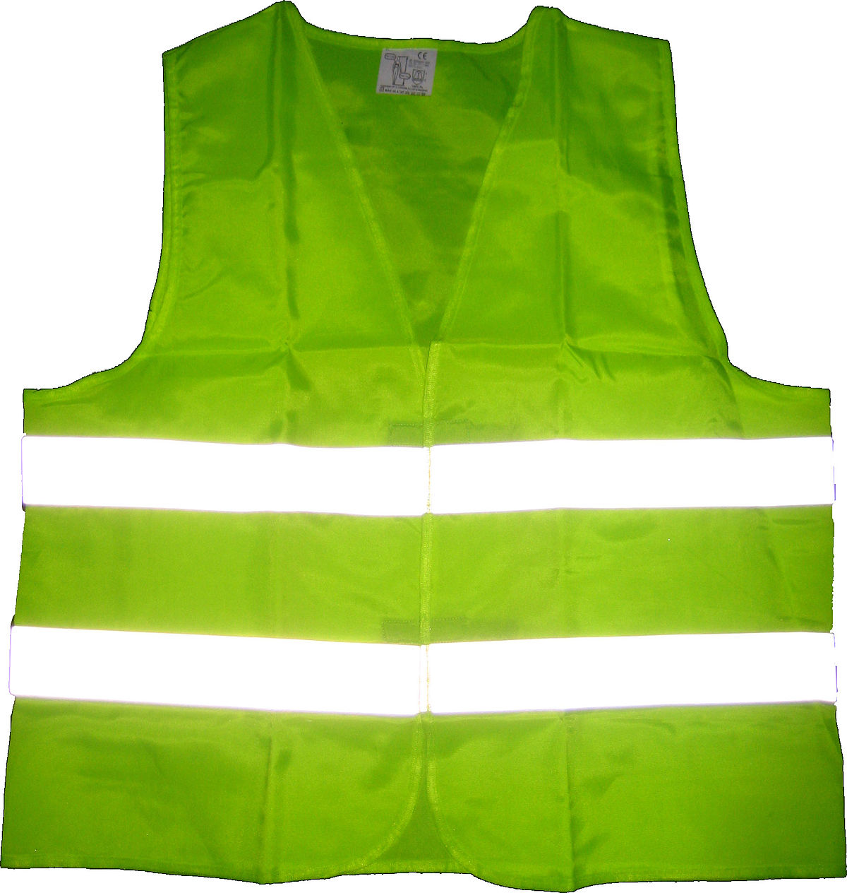 A person wearing a reflective safety vest