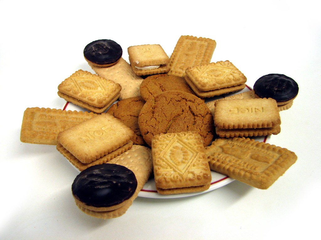 A plate of assorted biscuits