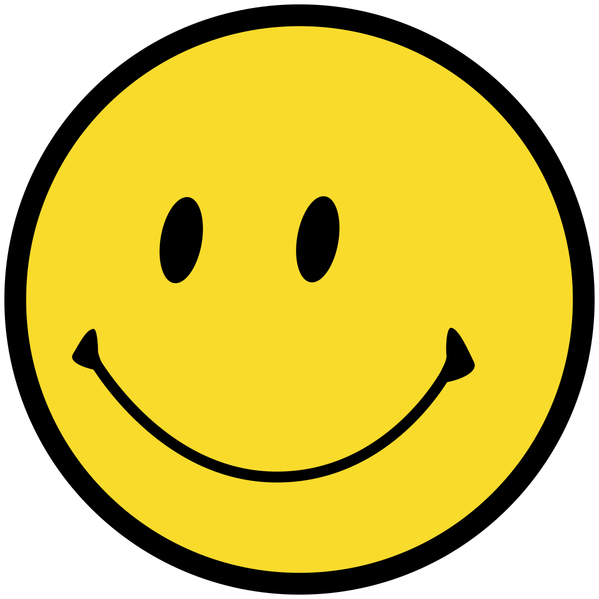 A smiling emoji or a picture of a person with a big smile.