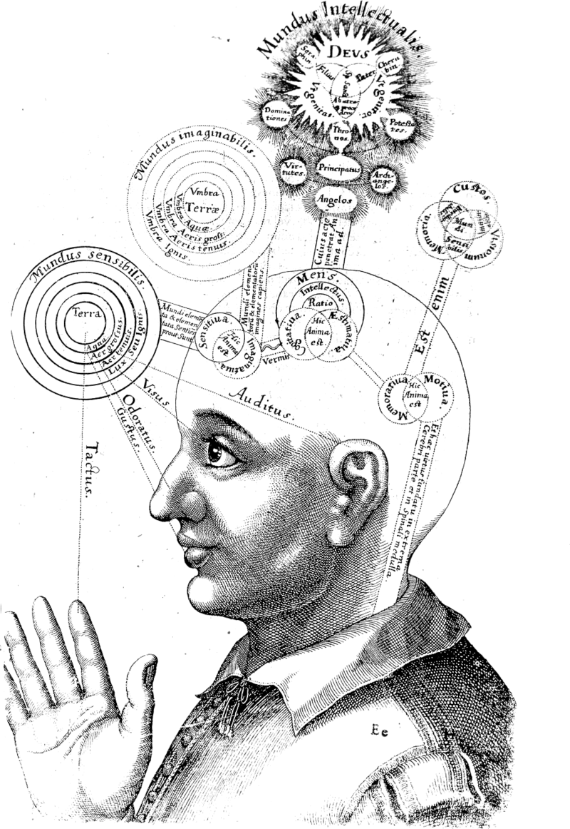 An image depicting a person deep in thought, surrounded by various elements representing different contexts.