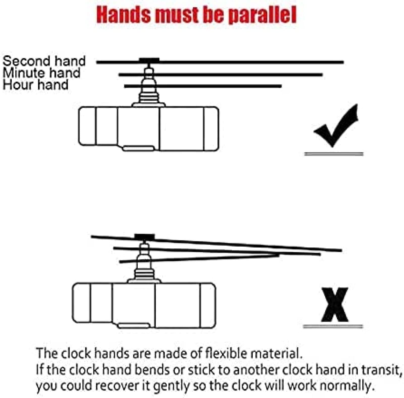 Clock with flexible hands