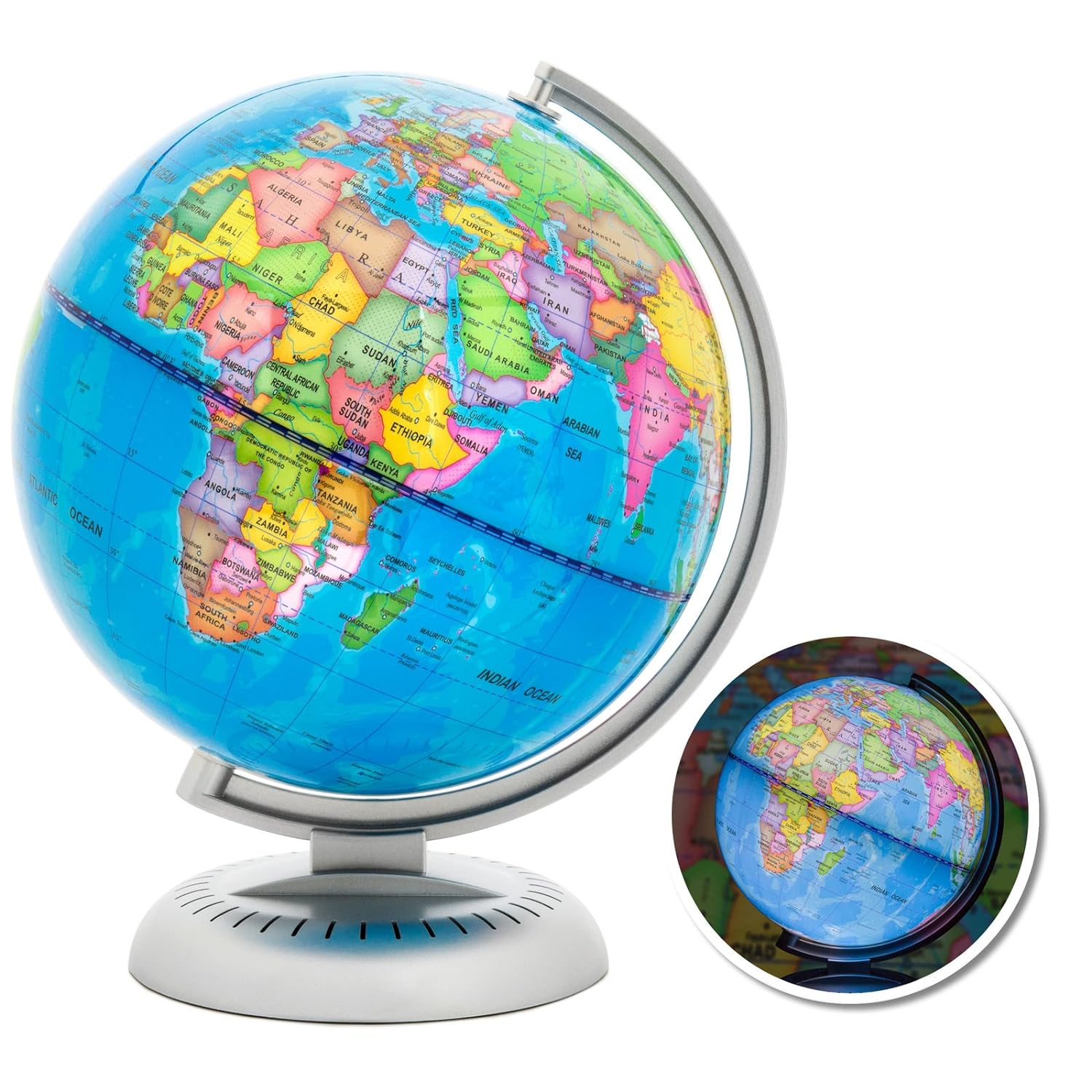 Globe with multi-language translations