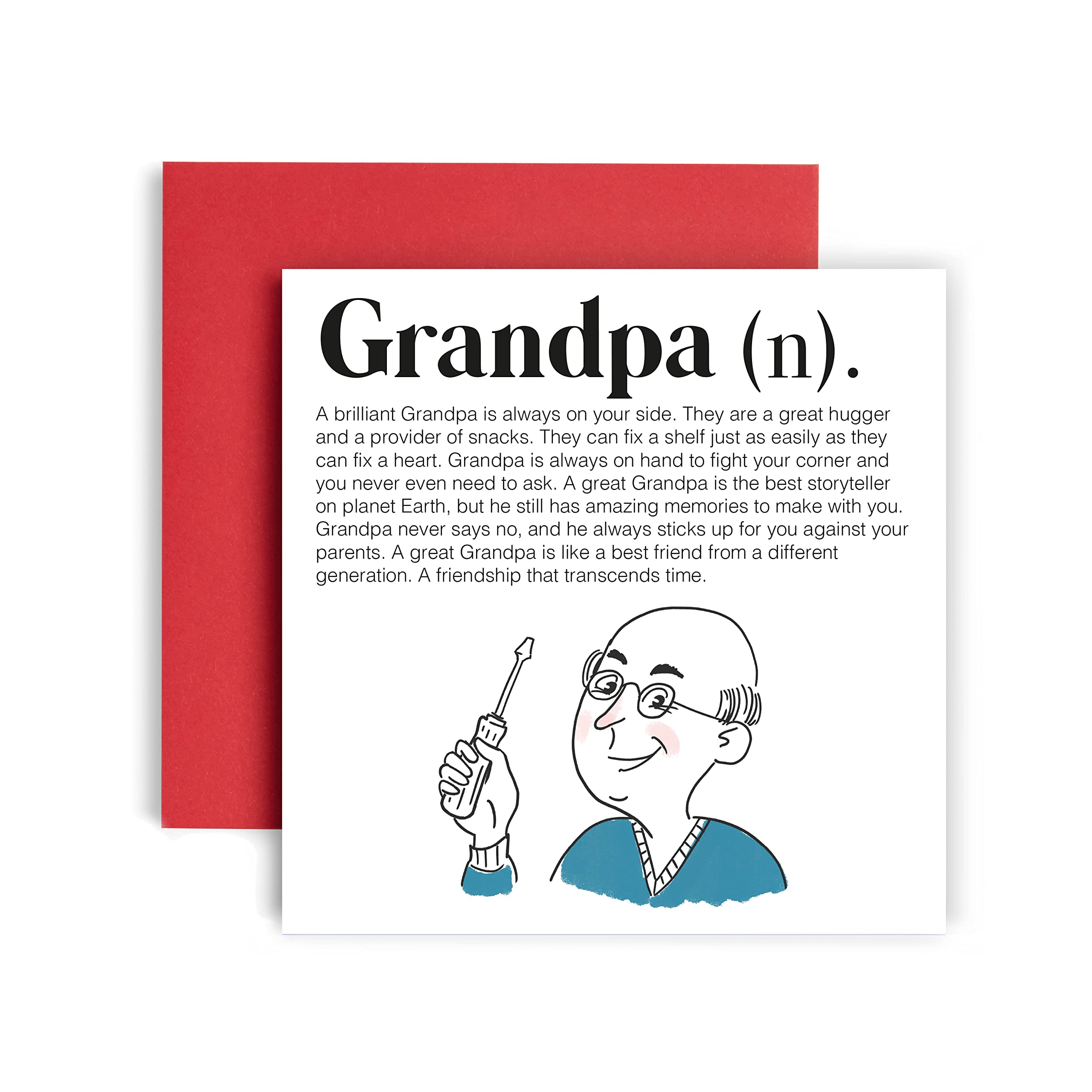 Grandfather reading a heartfelt card
