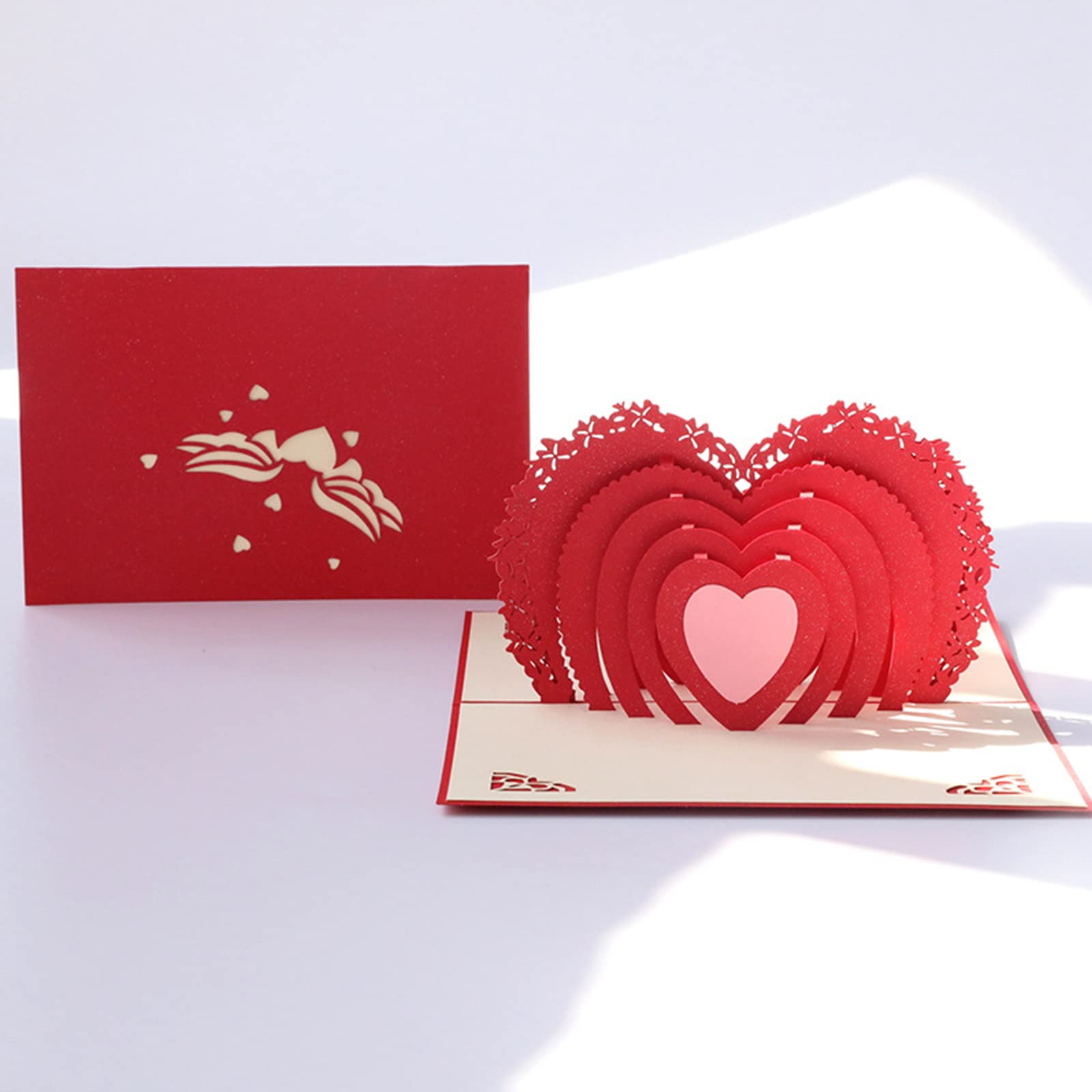Heart-shaped greeting card.