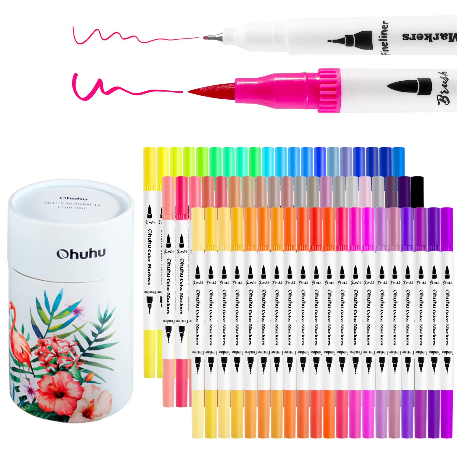 Image of a person laughing while crafting with colorful markers and glitter pens.