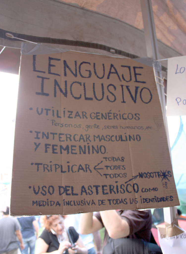 Inclusive language sign.