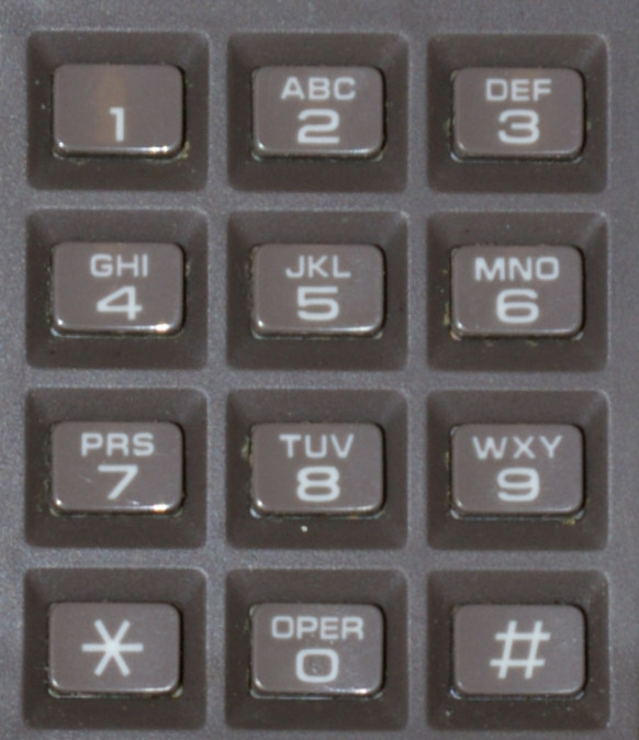 Number keypad on a smartphone