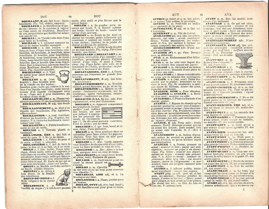 Old-fashioned dictionary page