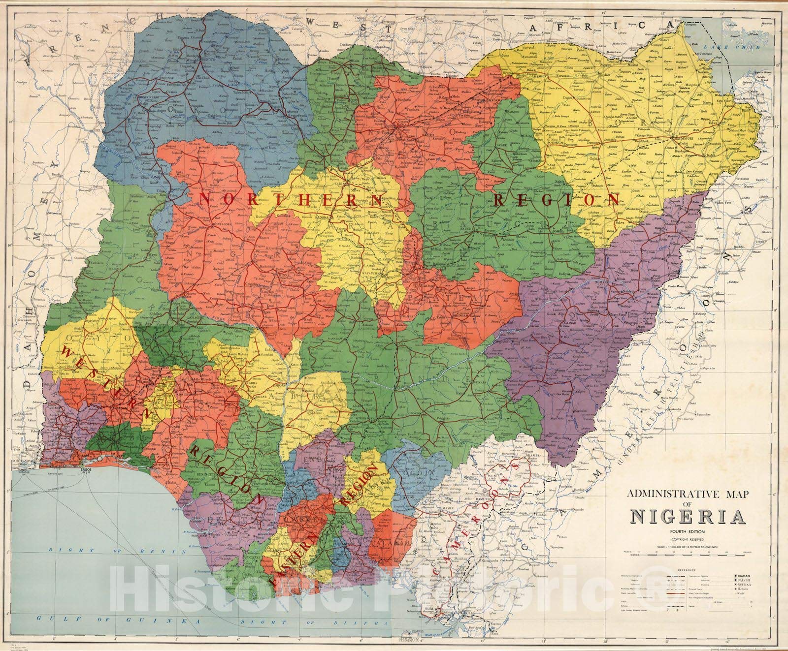 Old map of Nigeria