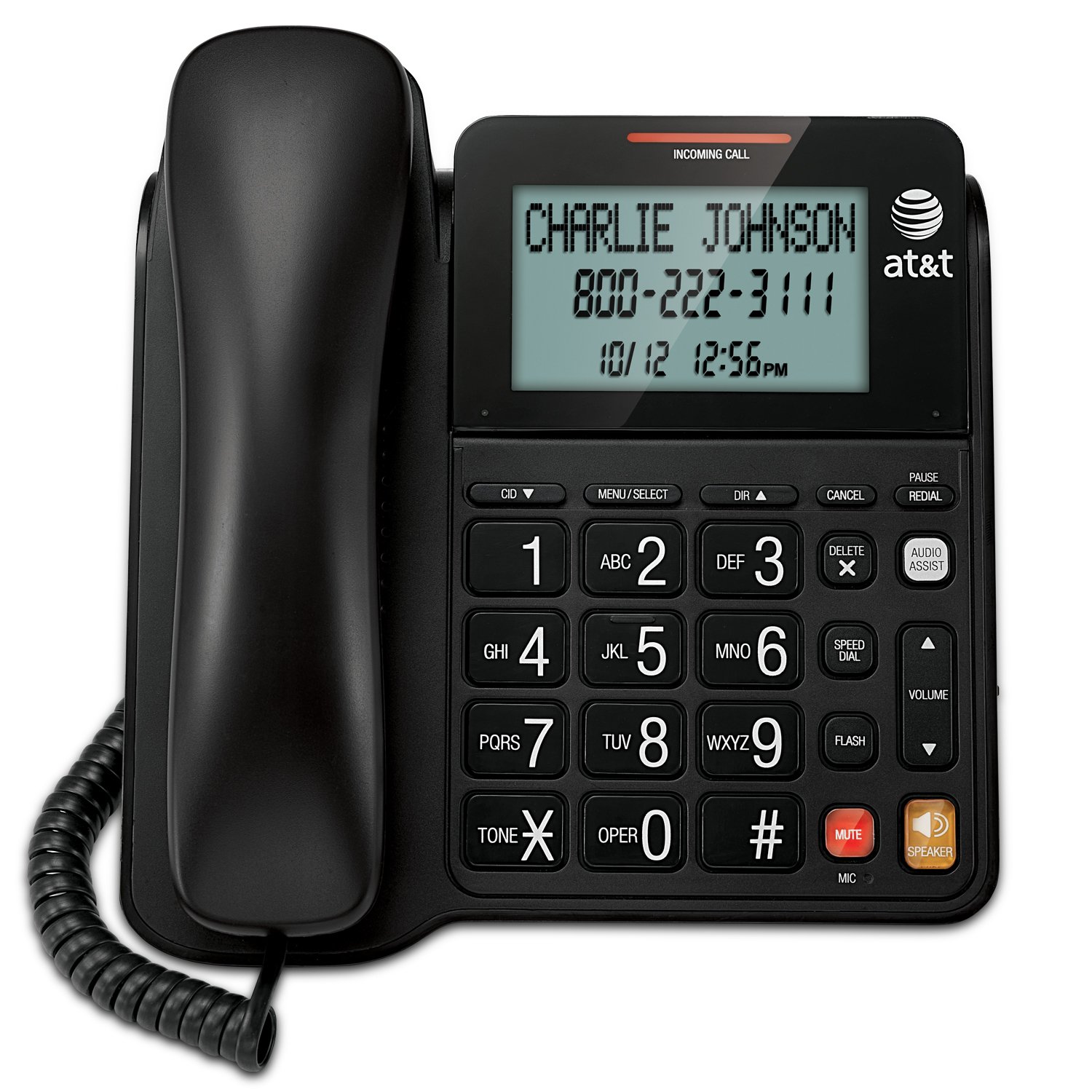 Phone ringing with caller ID displayed