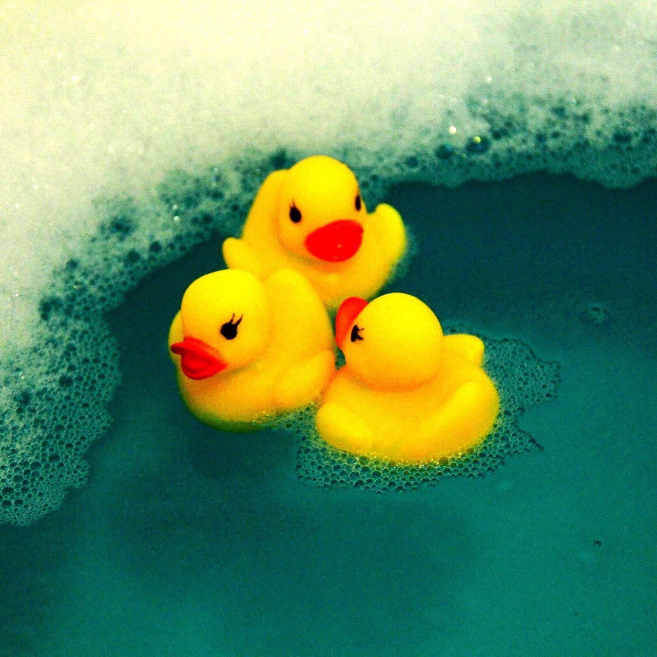 Rubber ducky in a bathtub
