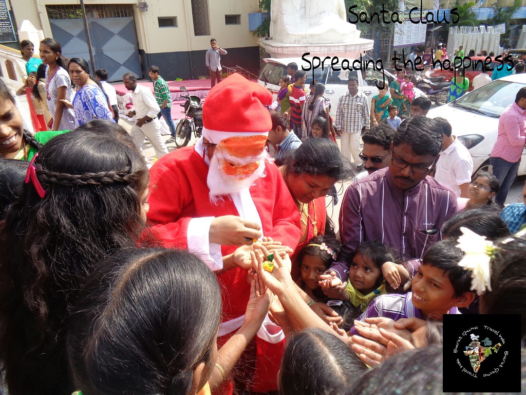 Santa Claus spreading holiday cheer
