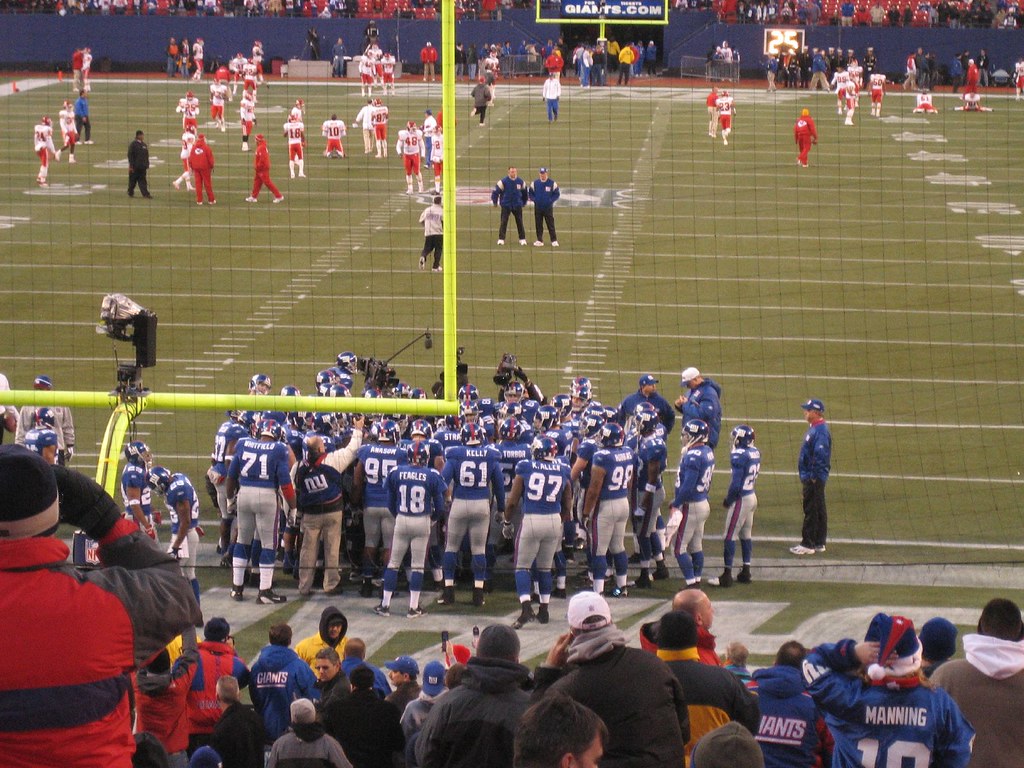 Team huddle before a game