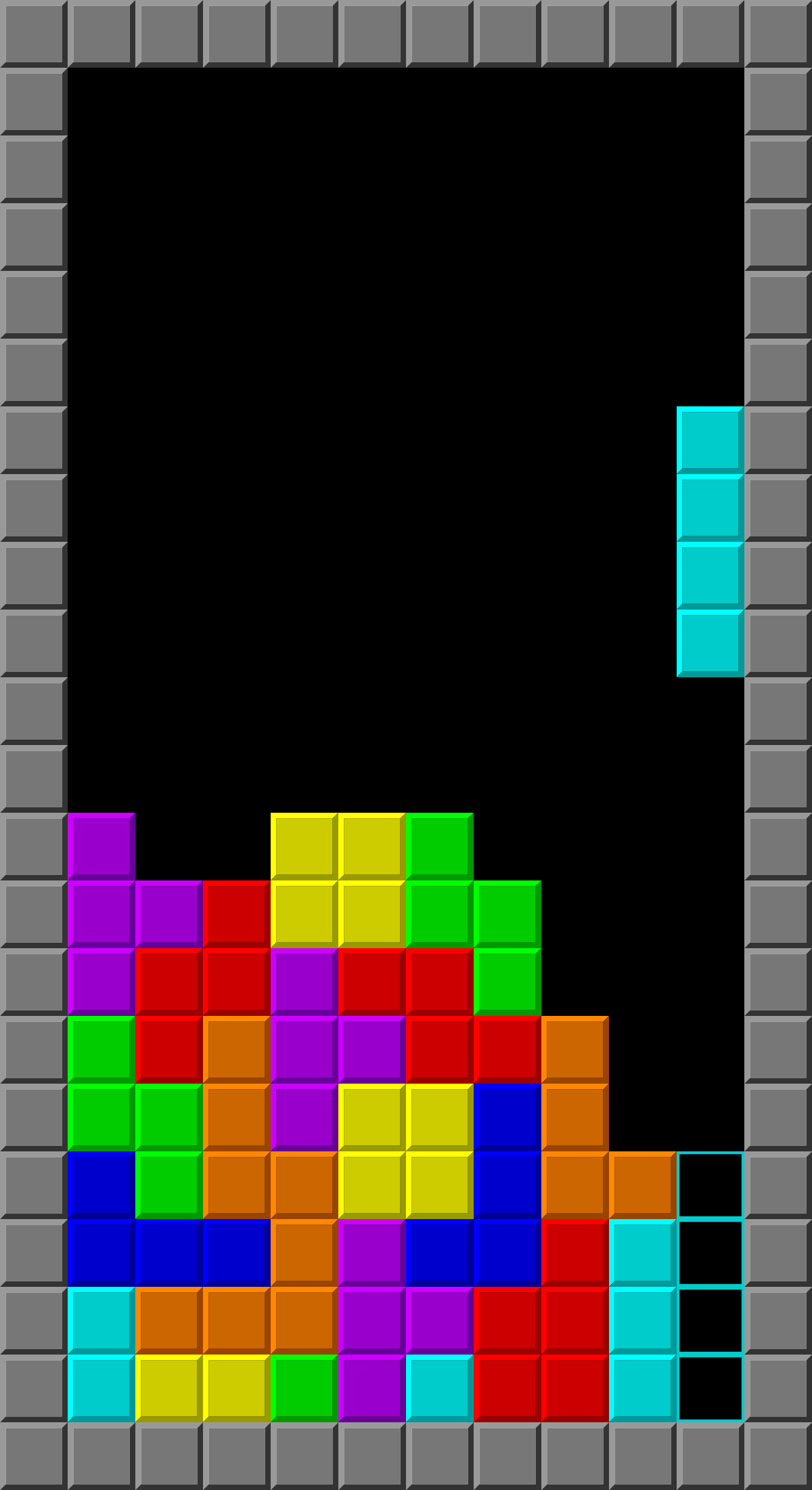 Tetris game screen