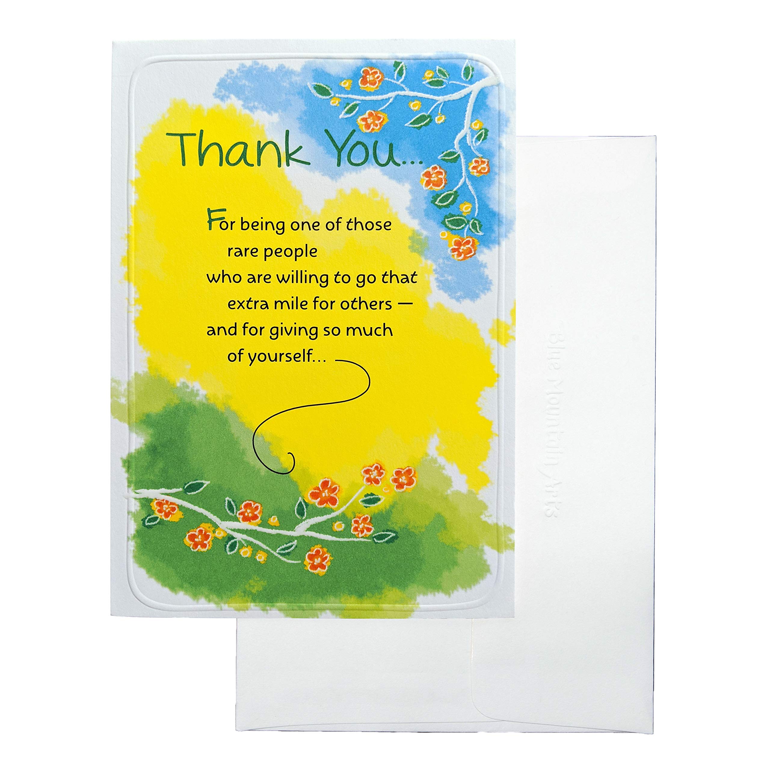 Thank you card or a person showing gratitude