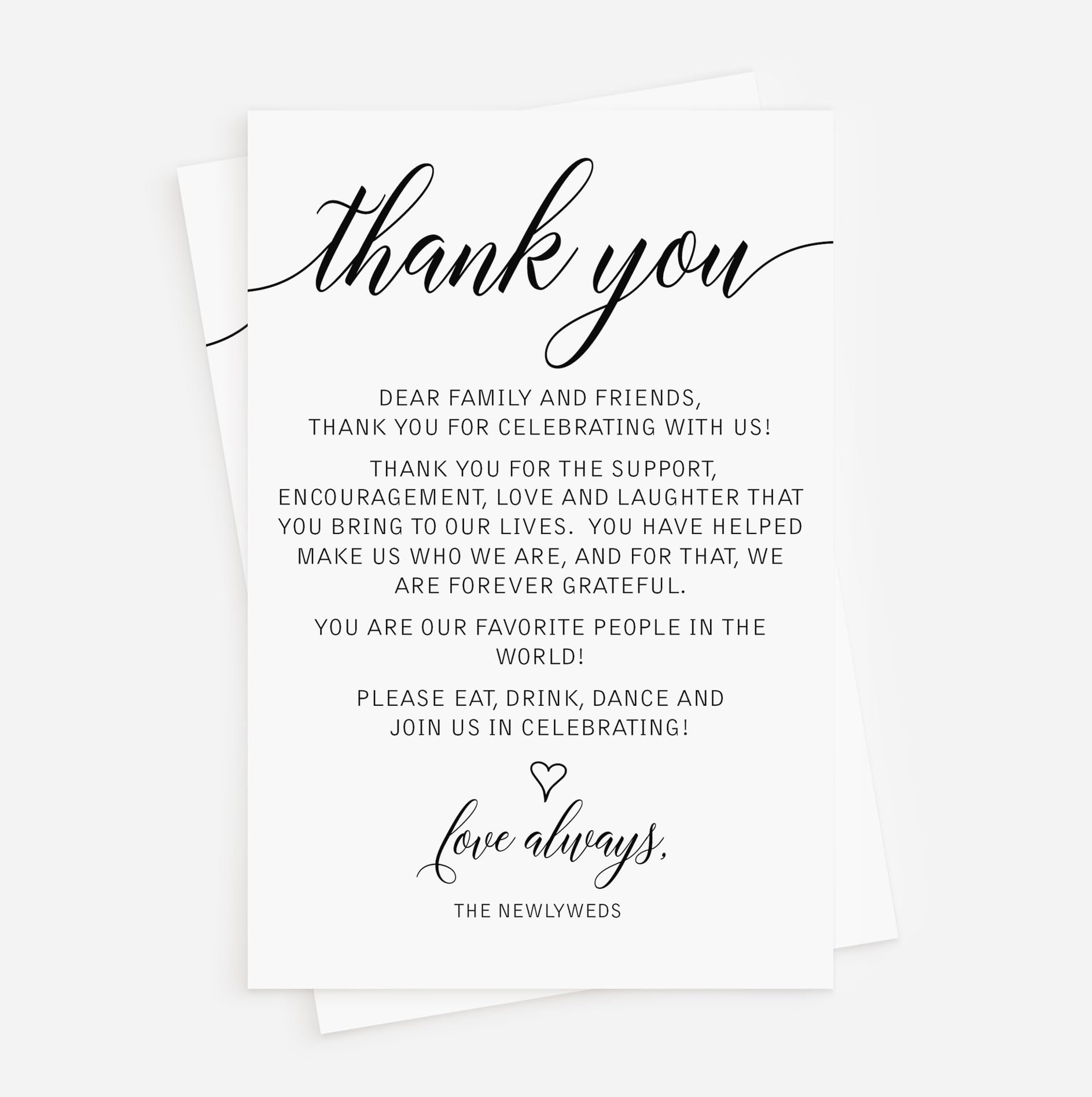 Thank you note with emphasis