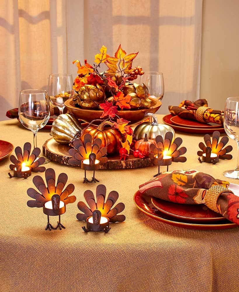 Thanksgiving table with festive decorations