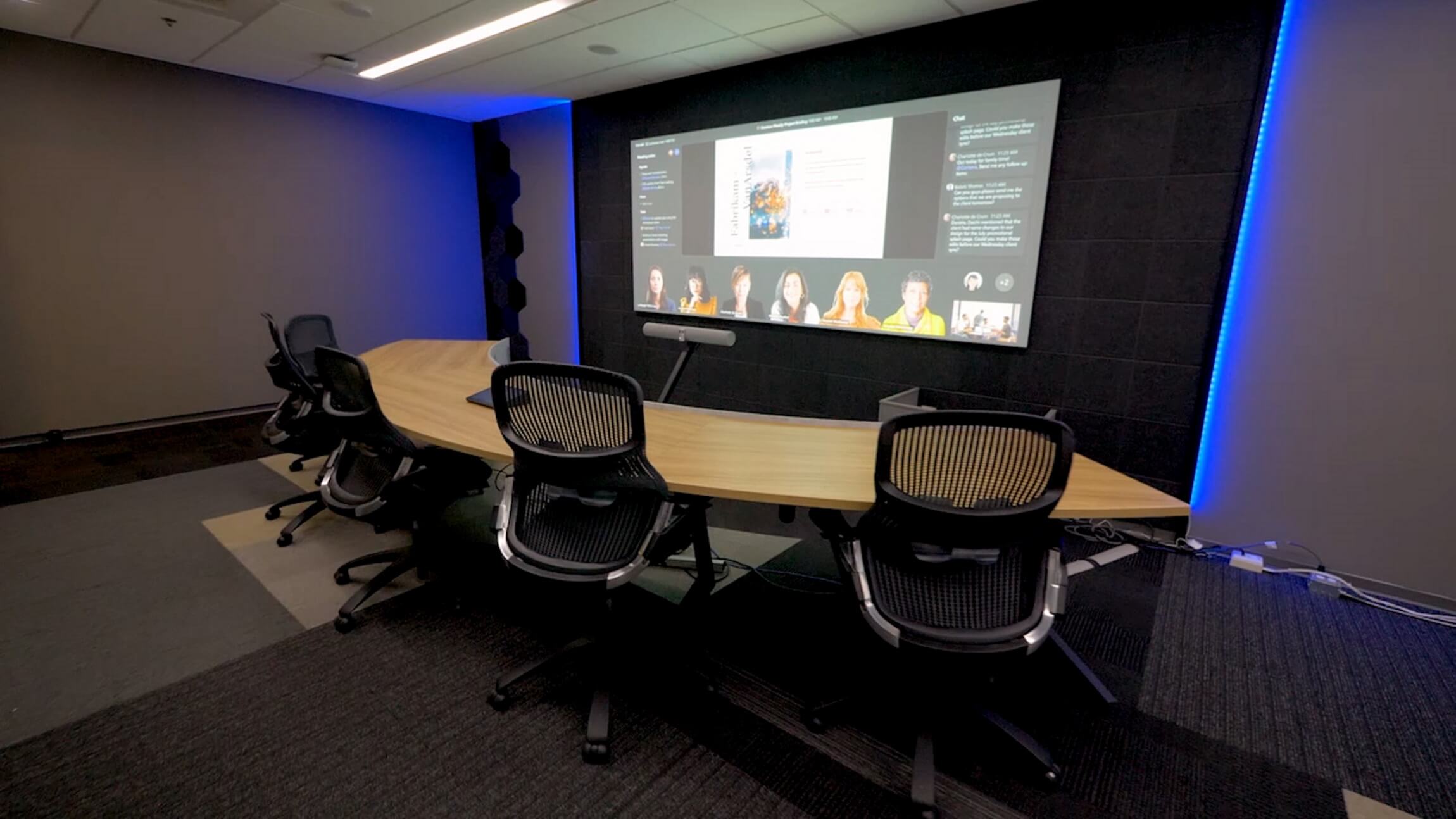 Virtual meeting room interface