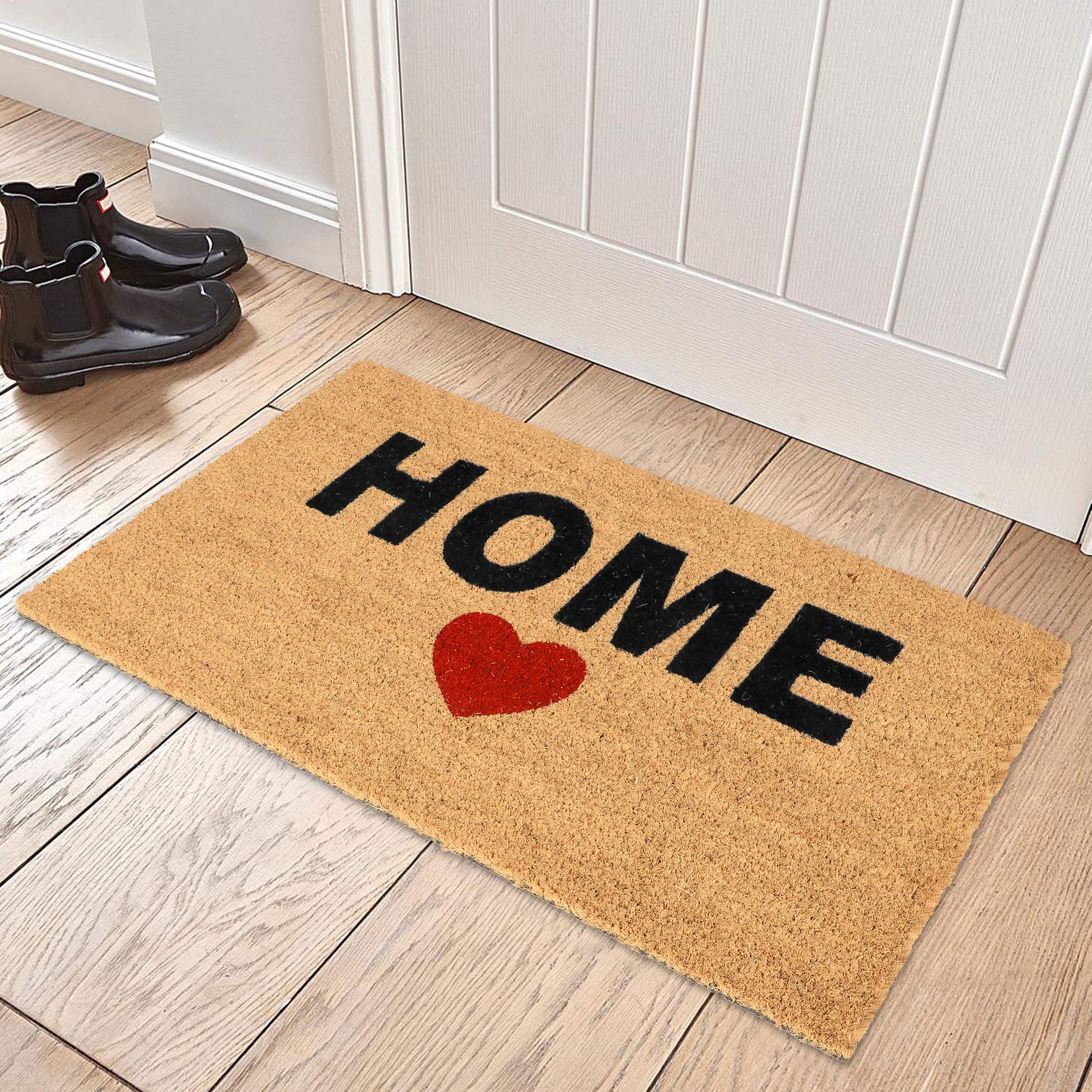 Welcome mat at front door